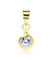 4mm CZ Round Stone Silver Pendant SPEB-80n